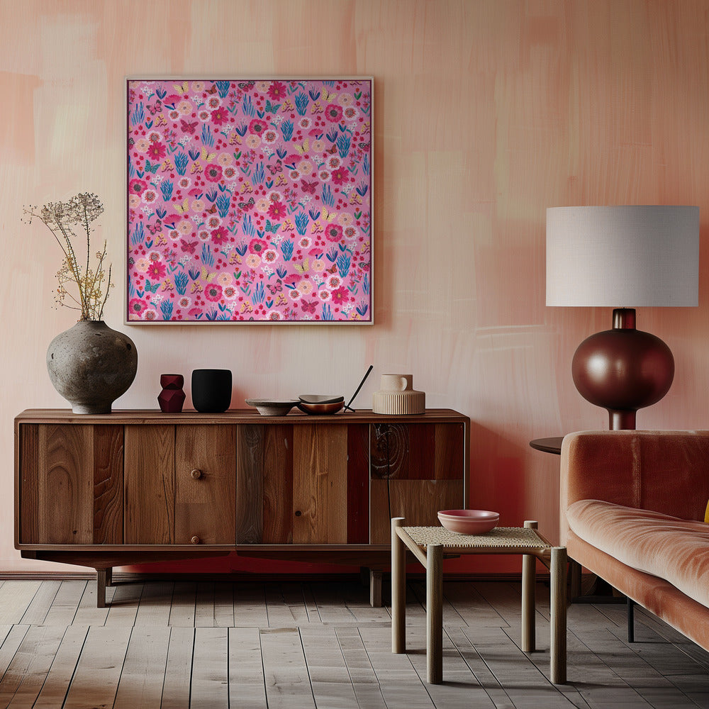 Butterflies & flowers Poster